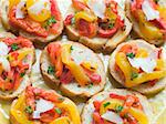 Open Tomato and Roasted Pepper Sandwich with Manchego Cheese