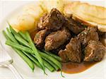 Beef Carbonnade with a Mustard Crouton and Green Beans