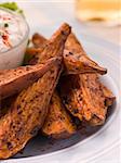 Sweet Potato Skins with a Blue Cheese Dip