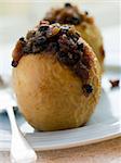 Baked Apples stuffed with Christmas Pudding