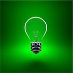 fine background 3d image of green eco light bulb