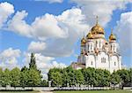 Russian orthodox church with gold domes