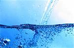 great blue water splash close up macro