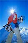 Young man with snowboard