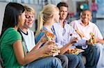 Teenagers enjoying lunch together