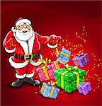 Santa Claus magic Christmas holidays vector illustration