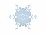 An isolated snowflake on white background