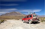 bolivia desert landscape, travel by jeep