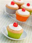 Iced Cup Cakes with Glace Cherries