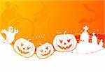 Halloween background with pumpkin, element for design, vector illustration