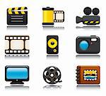 Video and Photo Icon Set One. Easy To Edit Vector Image.