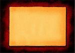 piece of yellowed paper on red textile background