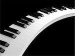 3d rendered illustration of black and white piano keys