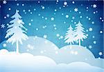 Winter blue background with snowflakes