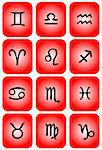 Zodiac Icon Set red