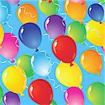 vector illustration - balloons seamless pattern