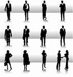 highly detailed business silhouettes easy to manipulate