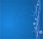 Blue Christmas background: composition of curved lines and snowflakes - great for backgrounds, or layering over other images