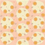 Vector illustration of retro abstract flowers Background. Pastel shades floral pattern.