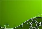 Green Christmas Hintergrund: Zusammensetzung der geschwungenen Linien und Schneeflocken - ideal für Hintergründe oder Schichtung über andere Bilder
