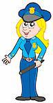 Cute policewoman on white background - vector illustration.