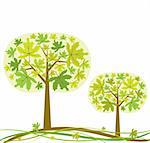 Tree background, vector illustration