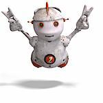 funny roboter with a lovely face and Clipping Path
