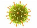 3d rendered illustration of an isolated influenza viruse