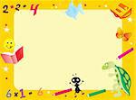 yellow abstract frame for kid, illustration