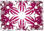 Grunge Christmas frame with snowflakes, element for design, vector illustration