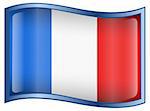 France Flag Icon, isolated on white background.  Vector - EPS 9 format.