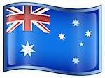 Australia Flag Icon, isolated on white background.  Vector - EPS 9 format.