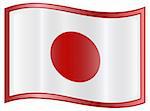Japan Flag Icon, isolated on white background.  Vector - EPS 9 format.