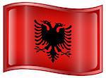 Albania Flag Icon, isolated on white background.  Vector - EPS 9 format.