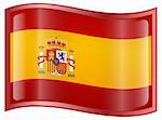 Spain Flag Icon, isolated on white background.  Vector - EPS 9 format.