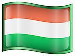 Hungary Flag Icon, isolated on white background.  Vector - EPS 9 format.