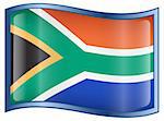 South Africa Flag icon, isolated on white background.  Vector - EPS 9 format.