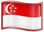 Singapore Flag Icon, isolated on white background.  Vector - EPS 9 format.