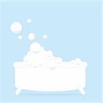 Illustration of a bathtub with bubbles