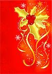 Christmas background with mistletoe, element for design, vector illustration