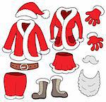 Santa Clauses clothes collection - vector illustration.