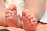 Baby feet in closeup