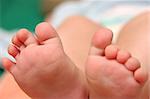 Baby feet in closeup