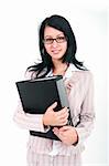 Business woman with black folder