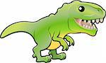 A vector illustration of a cute tyrannosaurus rex dinosaur