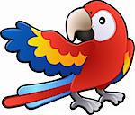 A vector illustration of a cute friendly Macaw Parrot