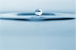 isolated water drop with ripples on the surface