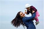 happy family on sky background