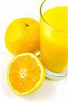 Orange juice isolated against a white background