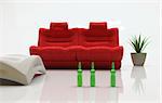 modern interior (relaxation place - sofa) 3D
